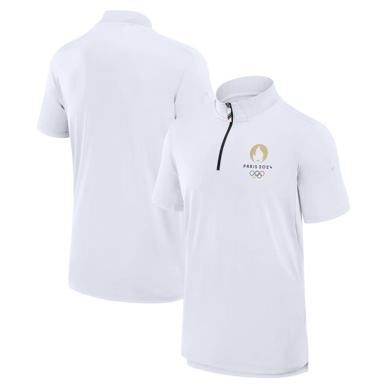 Shop Fanatics Branded White Paris 2024 Summer Olympics Inspired Quarter-zip Polo