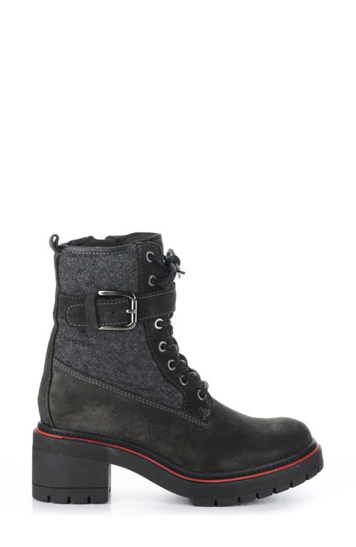 Bos. & Co. Zing Waterproof Combat Boot In Grey Suede/flannel