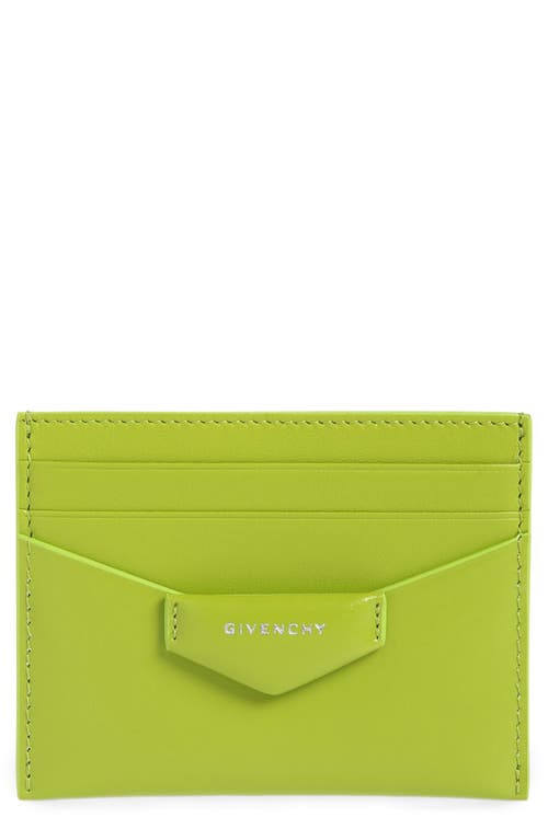 Givenchy Antigona Box Leather Card Case in Citrus Green