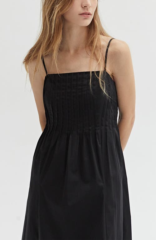 Shop Crescent Pleated Midi Dress In Black