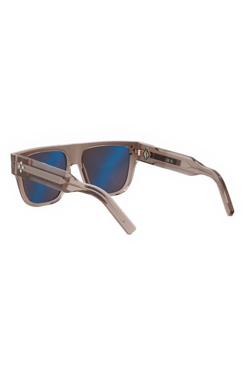 Shop Dior Cd Diamond S6i 55mm Square Sunglasses In Shiny Pink/brown
