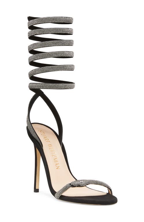 Stuart Weitzman Lilith Ankle Strap Sandal in Black/clear at Nordstrom, Size 6
