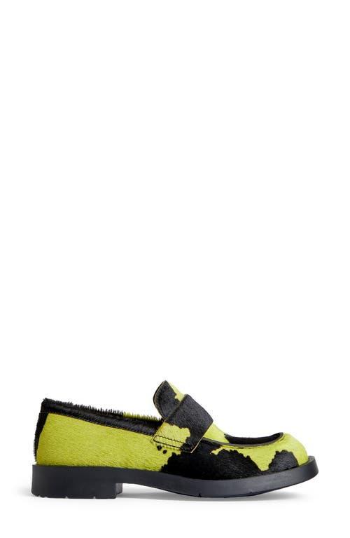 Camperlab Mil 1978 Genuine Calf Hair Loafer In Black/yellow Calf Hair