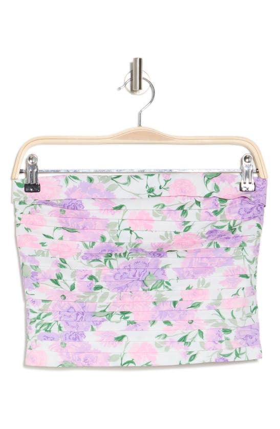 Shop Wayf Floral Strapless Pleated Top In Lavender Carnations