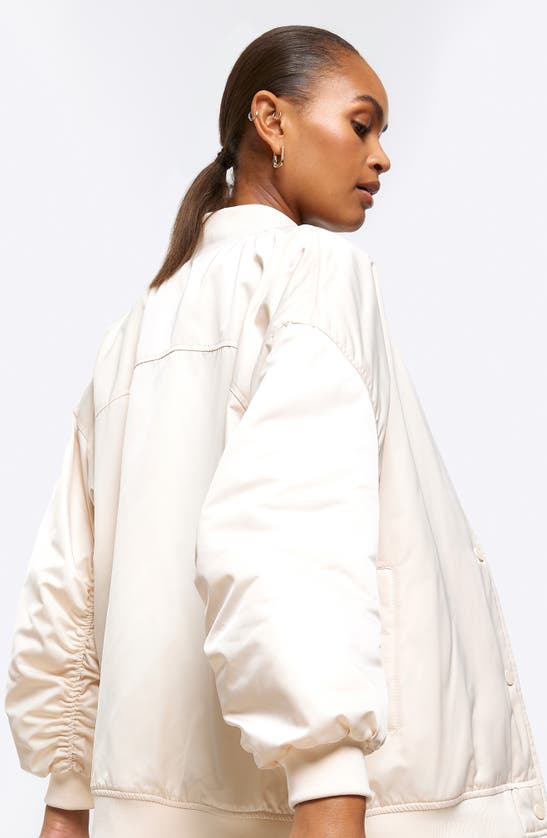 River Island Casual Easy Bomber Jacket In Beige