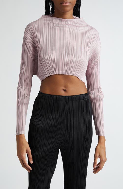 Monthly Colors January Pleated Crop Top in Pale Pink