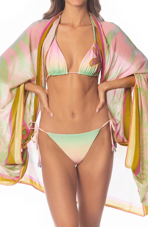 Shop Maaji Pastel Swirl Isla Cover-up Pareo In Green