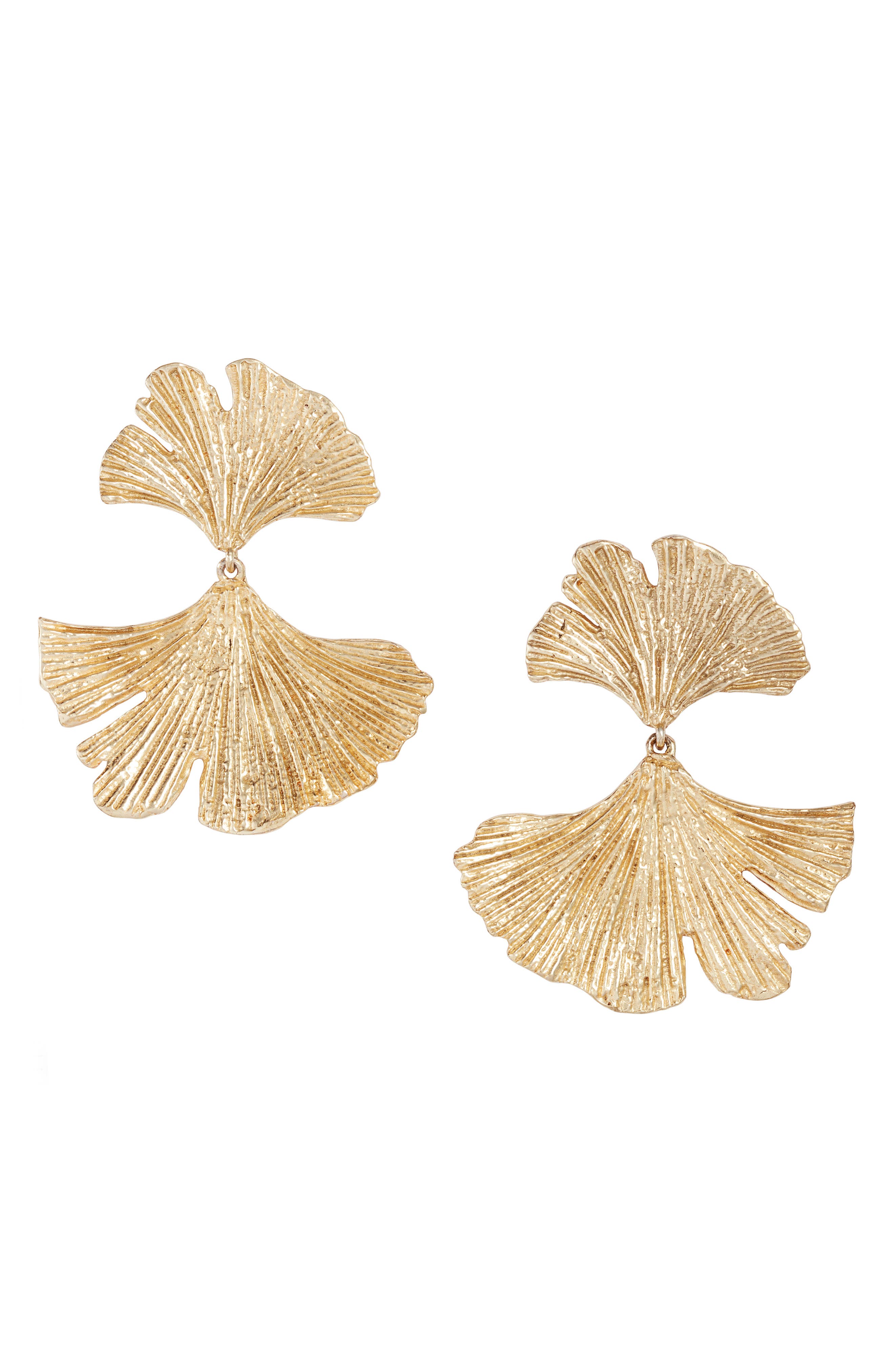 Collections by Joya Gingko Statement Earrings in Gold at Nordstrom