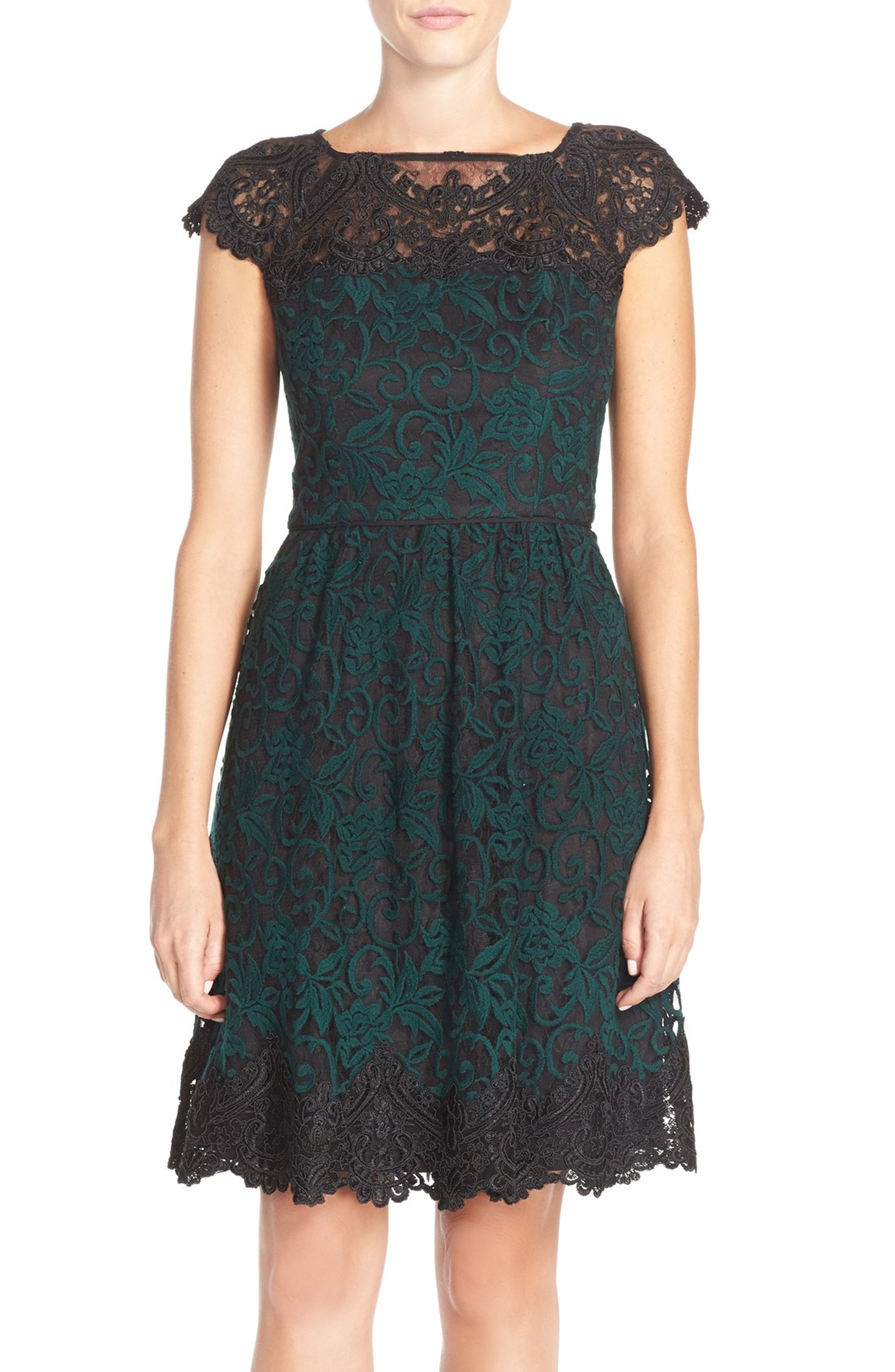 Adrianna Papell Embroidered Lace Fit & Flare Dress | Nordstrom