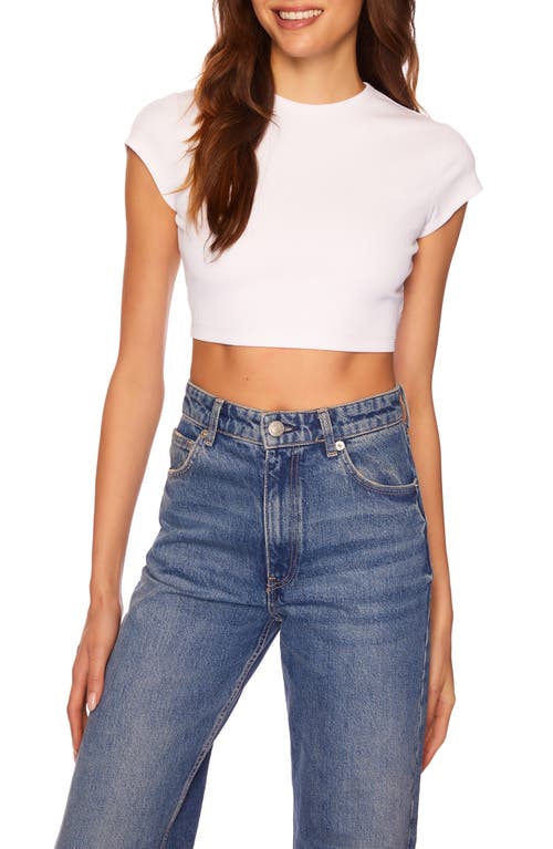 Susana Monaco Crewneck Rib Crop T-Shirt Sugar at Nordstrom,