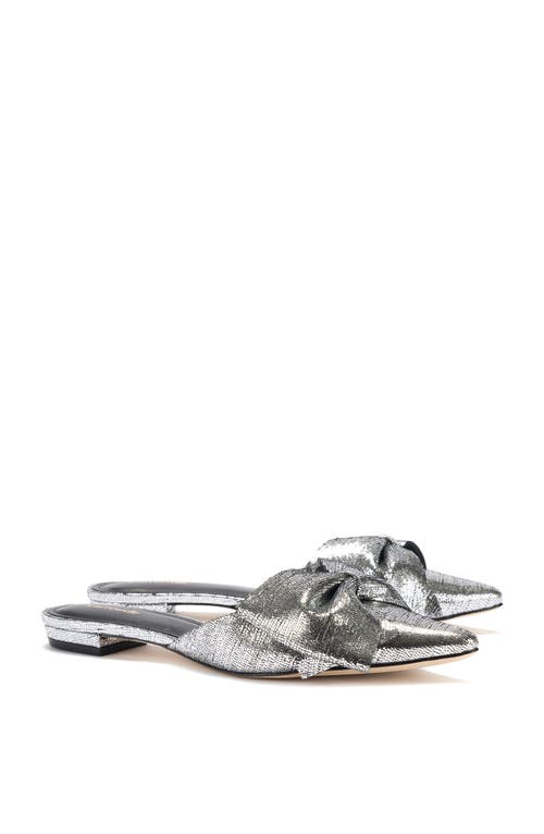 Shop Larroude Larroudé Elle Flat Mule In Silver