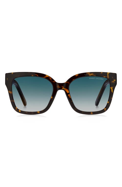 Shop Marc Jacobs 53mm Gradient Square Sunglasses In Havana/blue Shaded