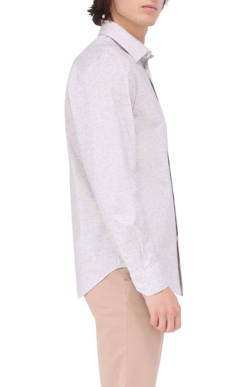 Bugatchi James Ooohcotton® Heathered Button-up Shirt In Cinnamon