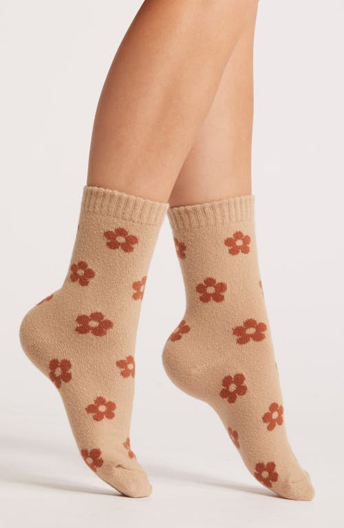 Shop Casa Clara Print Quarter Socks In Rust Floral