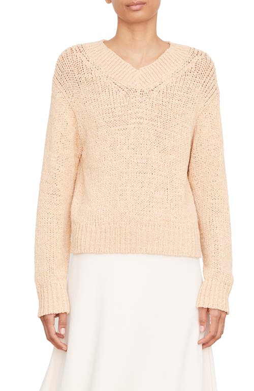 Vince V-Neck Sweater in Light Peach at Nordstrom, Size X-Large