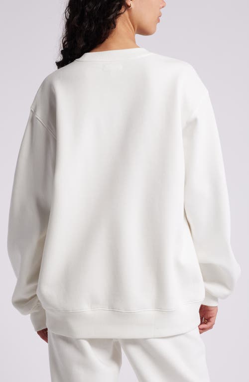 Shop Bp. Fleece Detail Oversize Crewneck Sweatshirt In Ivory