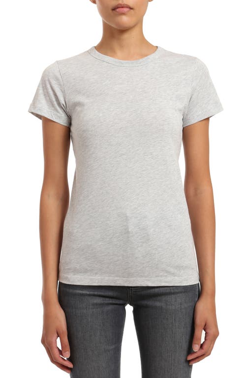 Slim Fit Cotton Slub T-Shirt in Snow Grey Melange