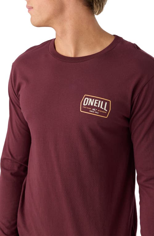 Shop O'neill Dither Long Sleeve Graphic T-shirt In Burgundy