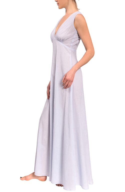 Shop Everyday Ritual Amelia Long Nightgown In Blue Whisper