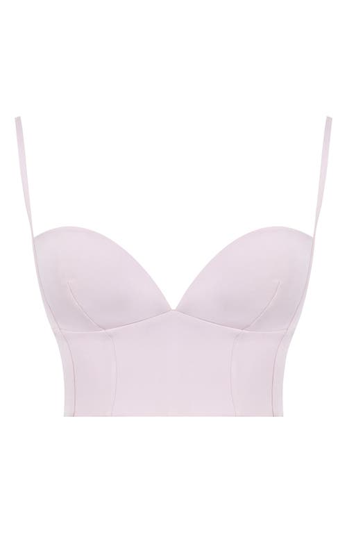 Shop House Of Cb Pabla Plunge Neck Crop Top In Ballet Slipper