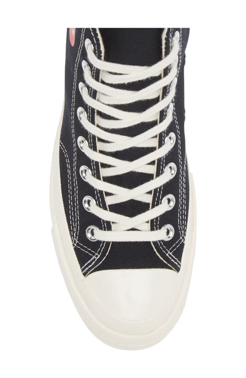 Comme Des Garçons Play Canvas Converse Sneakers Collaboration In Black