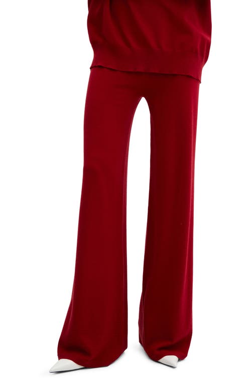 MANGO Knit Flare Pants Red at Nordstrom,