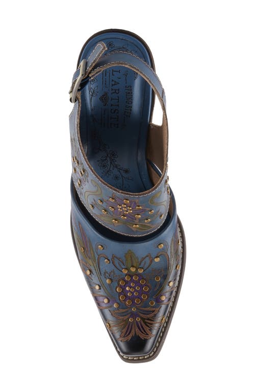 L'artiste By Spring Step Devika Stud Slingback Pump In Blue Multi