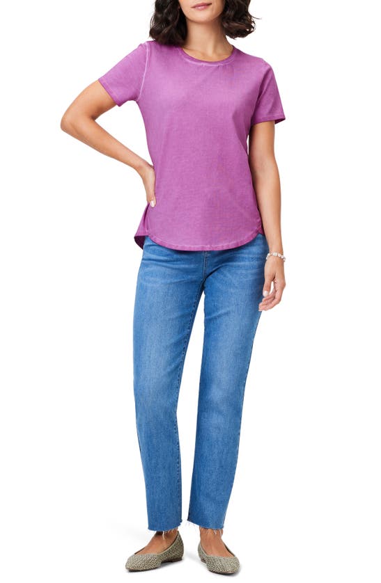 Shop Nzt By Nic+zoe Stretch Cotton Shirttail T-shirt In Orchid Bloom