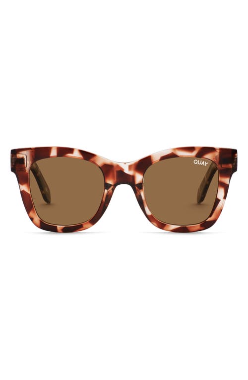 Quay Australia After Hours 46mm Polarized Square Sunglasses in Tort Gold/Brown Polarized