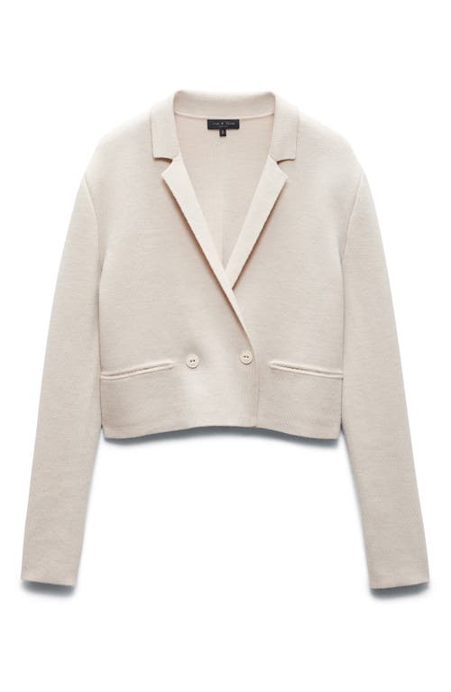 Rag & Bone Joy Cropped Wool-blend Blazer In Ivory