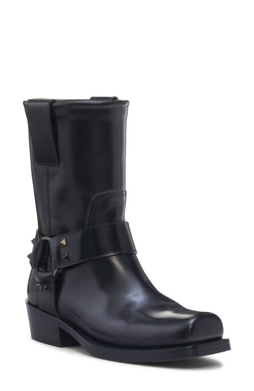 Shop Valentino Garavani Rockstud Biker Boot In Nero