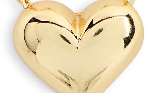 Argento Vivo Sterling Silver Cubic Zirconia Charm & Puffy Heart Pendant Layered Necklace In Gold