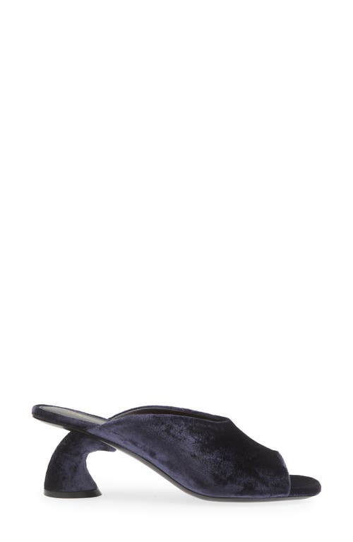 Shop Dries Van Noten Velvet Mule In Navy