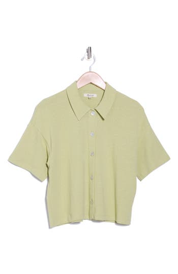 Shop Madewell Relaxed Button-up Polo Shirt In Pale Lemongrass