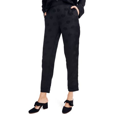 Madewell Satin Jacquard Pajama Trousers, Black