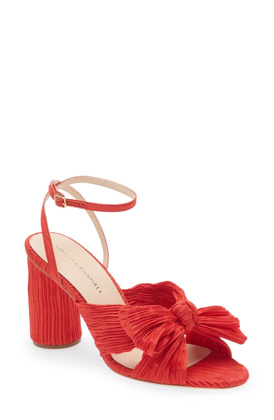Loeffler Randall Camellia Pleated Bow Heel With Ankle Strap In 