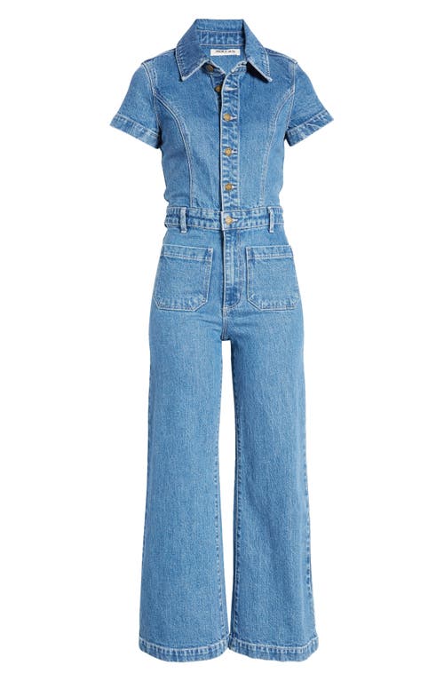Rolla's Sailor Short Sleeve Denim Jumpsuit In Breaker