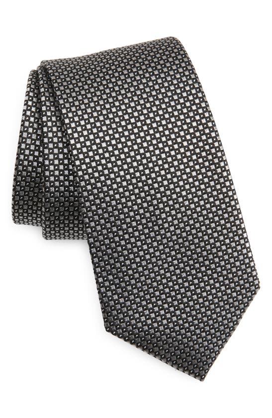 Duchamp Geometric Silk Tie In Gray