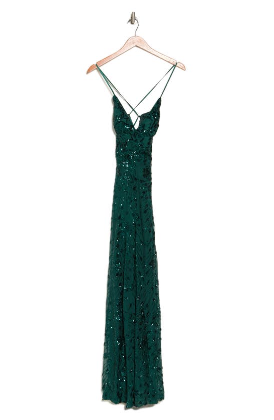 Lulus Sequin Jumpsuit In Forest Green