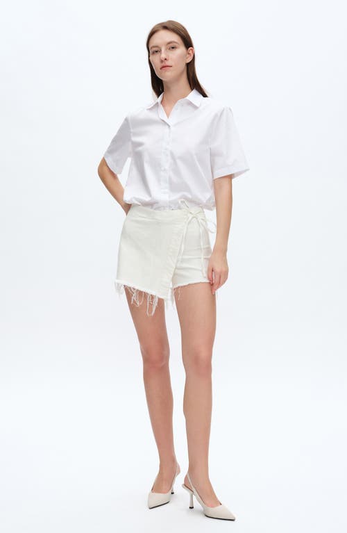 Bayeas Frayed Denim Skort In White