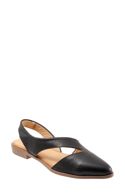 Bueno Bianca Pointed Toe Slingback Flat Black at Nordstrom,