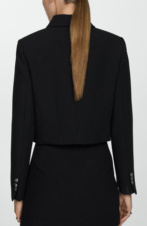 Shop Mango Crop Jacket In Black