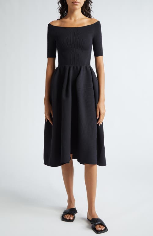 CFCL Pottery Off the Shoulder Sweater Dress in Black 