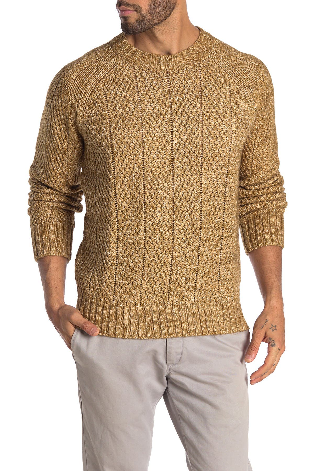 marled crew neck sweater