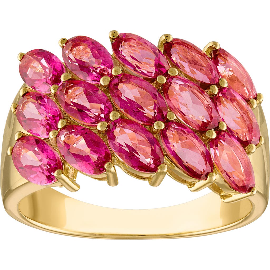 Fzn 14k Gold Plated Sterling Silver Pink Topaz Ring