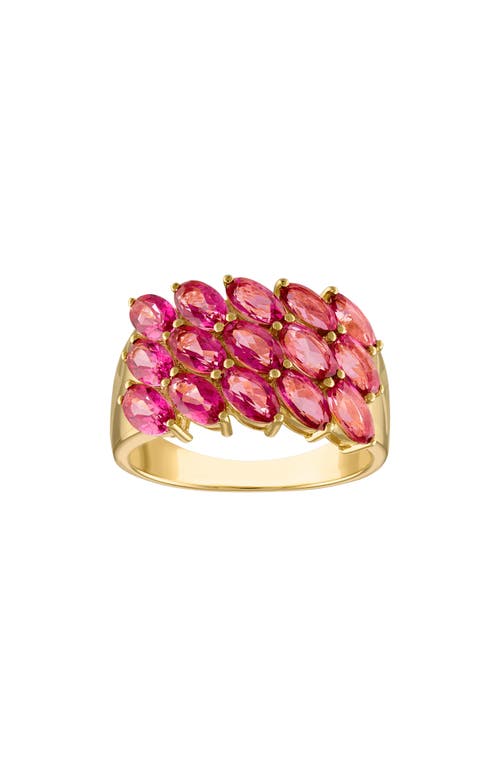 Shop Fzn 14k Gold Plated Sterling Silver Pink Topaz Ring