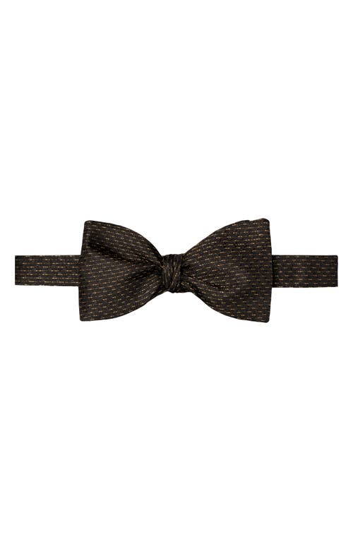 Eton Textured Silk Bow Tie In Brown