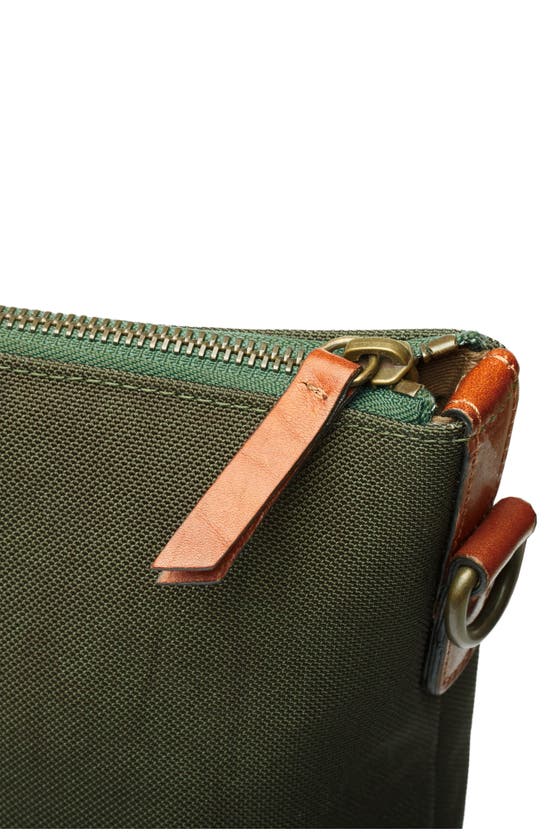 Bosca Arno Slim Recycled Nylon & Leather Tote In Olive Drab