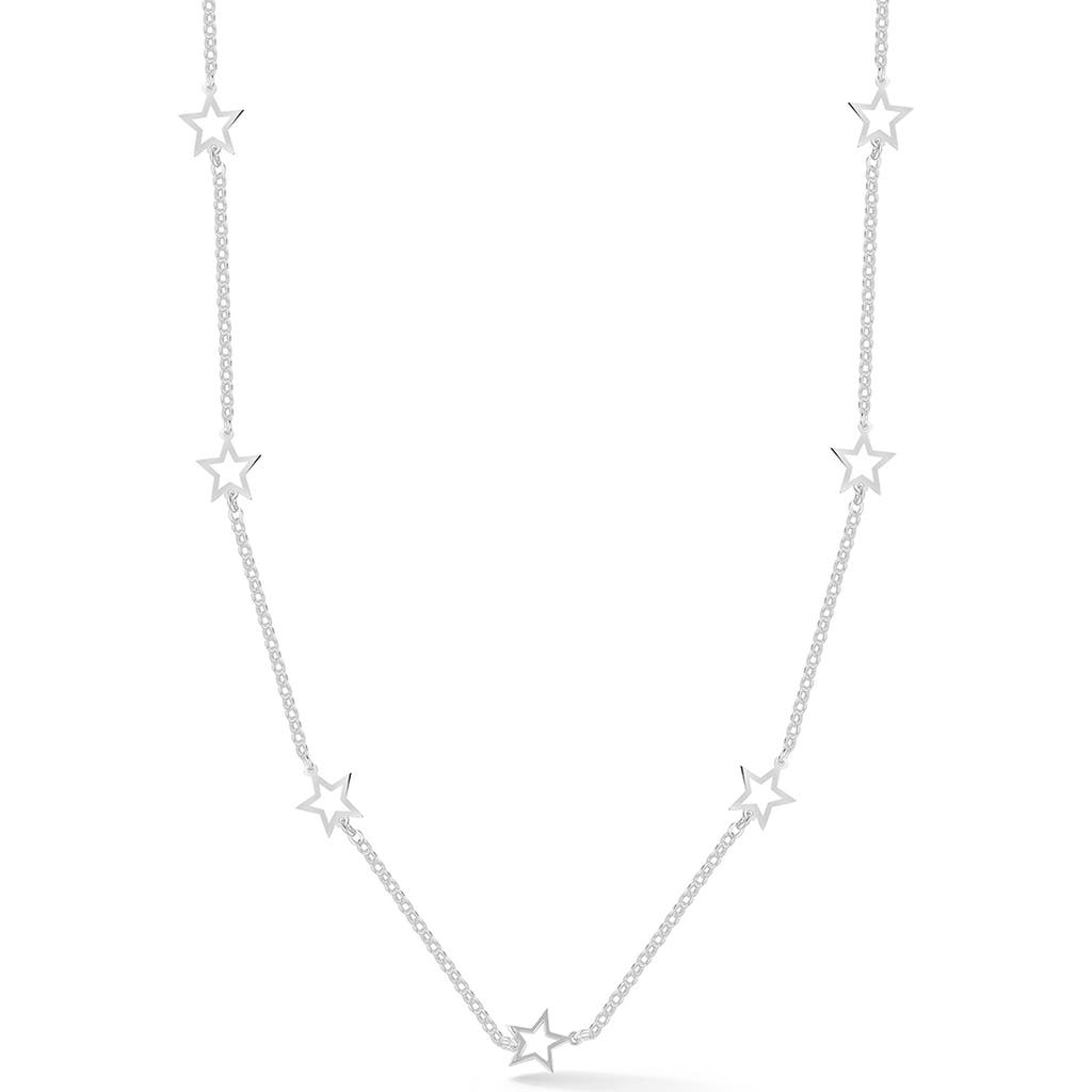 Glaze Jewelry Star Station Chain Necklace In Silver