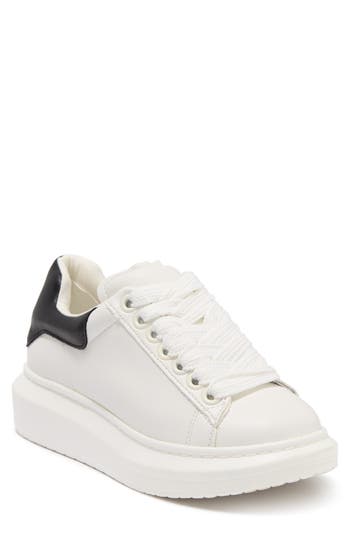 Steve Madden Gaines Platform Sneaker In White/black
